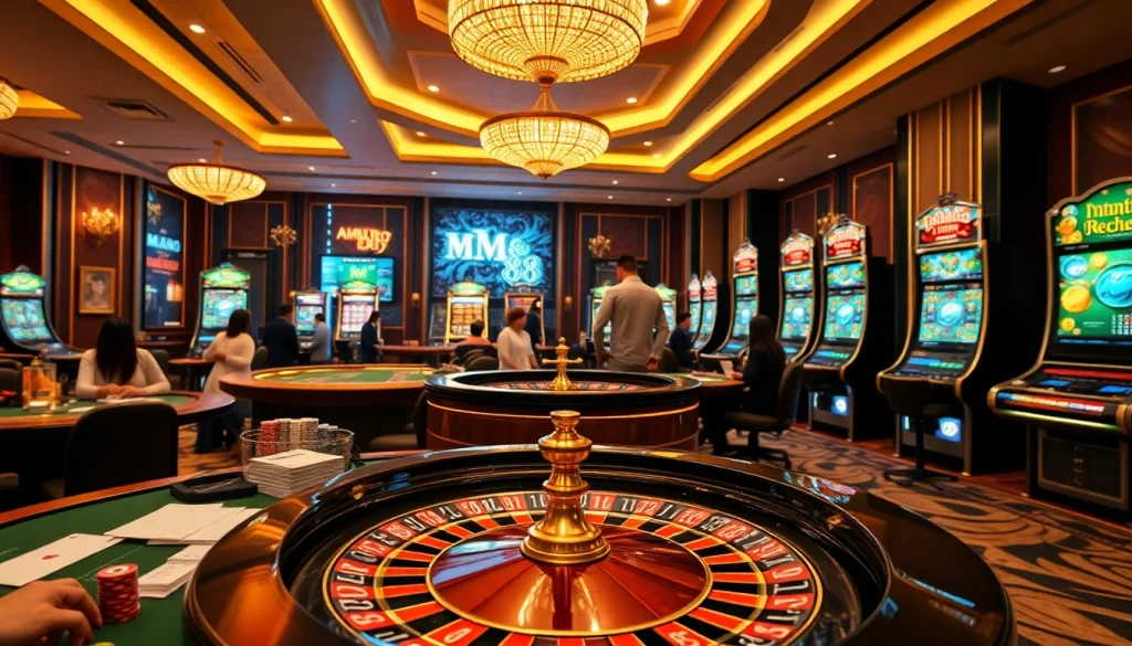 Experience thrilling games at MM 88 casino with vibrant tables and engaging players.