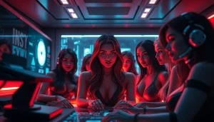 Engage with NSFW character AI in a futuristic virtual chat room, featuring immersive avatars.