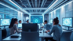 Innovative workspace featuring NSFW AI technology brainstorming session.