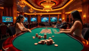 Vivez l'excitation du casino en ligne Français avec des tables à enjeux élevés et des jetons de poker vibrants.