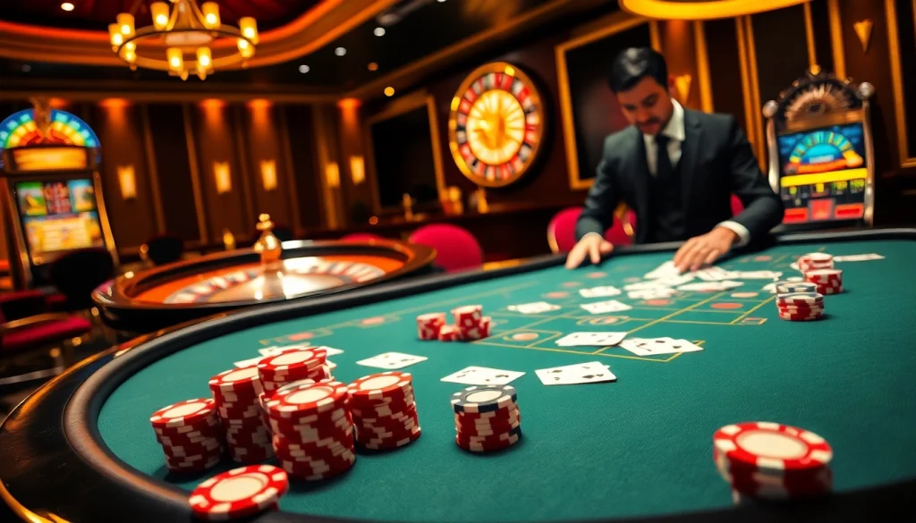 Découvrez l'excitation du casino en ligne Français à des tables de jeu luxueuses.
