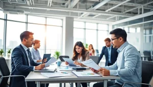 Professional auditors analyzing financial reports in a modern office representing Audit Services in Dubai.