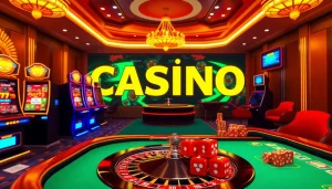 Découvrez le luxe avec une interface de casino en ligne dynamique mettant en avant 'casino en ligne Français' et des éléments de jeu passionnants.
