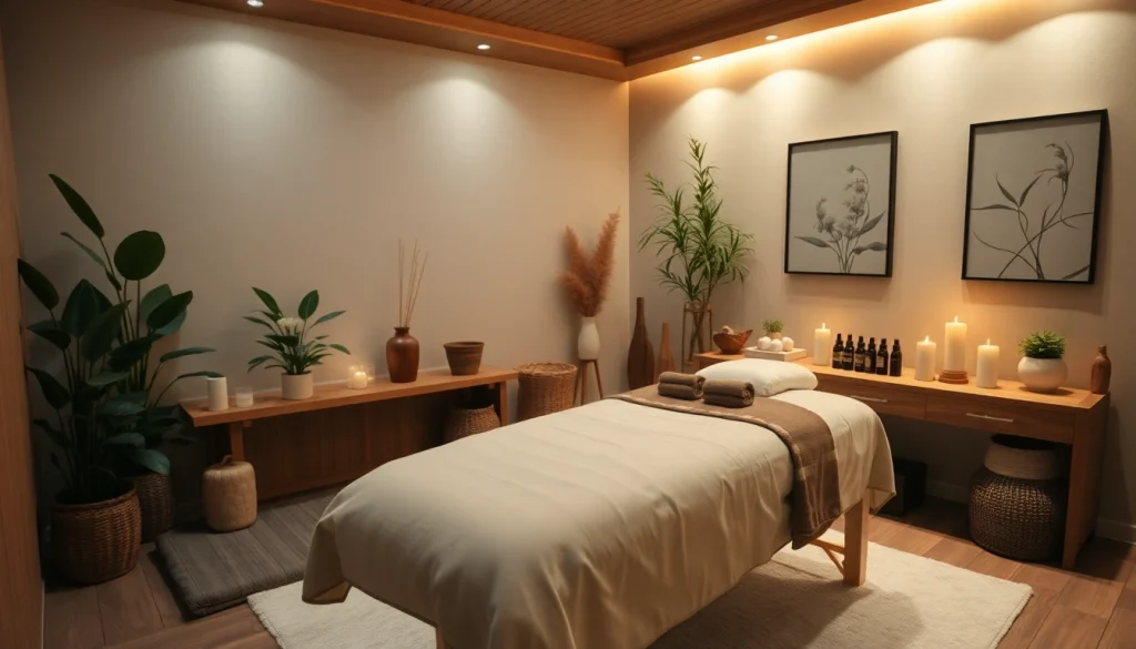 편안한 분위기와 전문적인 장식이 있는 1인샵 마사지룸