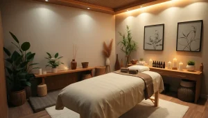 편안한 분위기와 전문적인 장식이 있는 1인샵 마사지룸