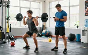 Pharmaqo Shop customers engaged in a fitness session at a modern gym showcasing energy and athleticism.